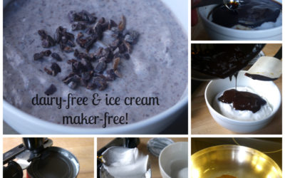 Dark Chocolate Vanilla Ice Cream (Dairy Free & Ice Cream Maker-Free!)